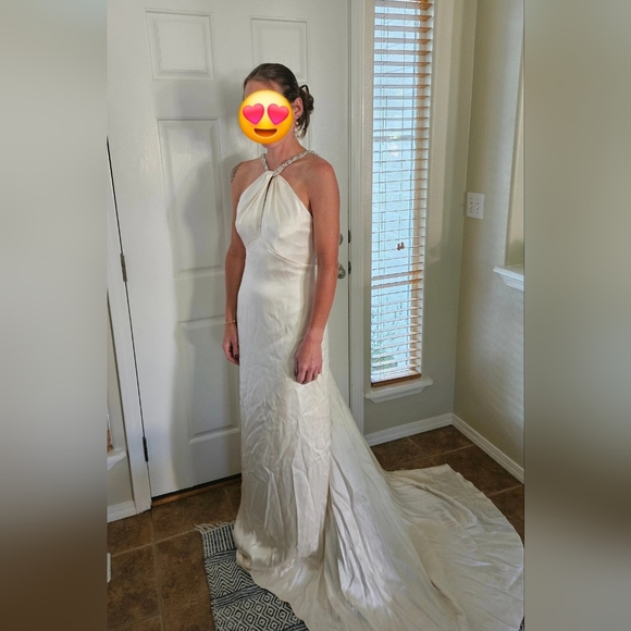 Vintage Jim Hjelm Silk Charmeuse Wedding Gown - Picture 3 of 7